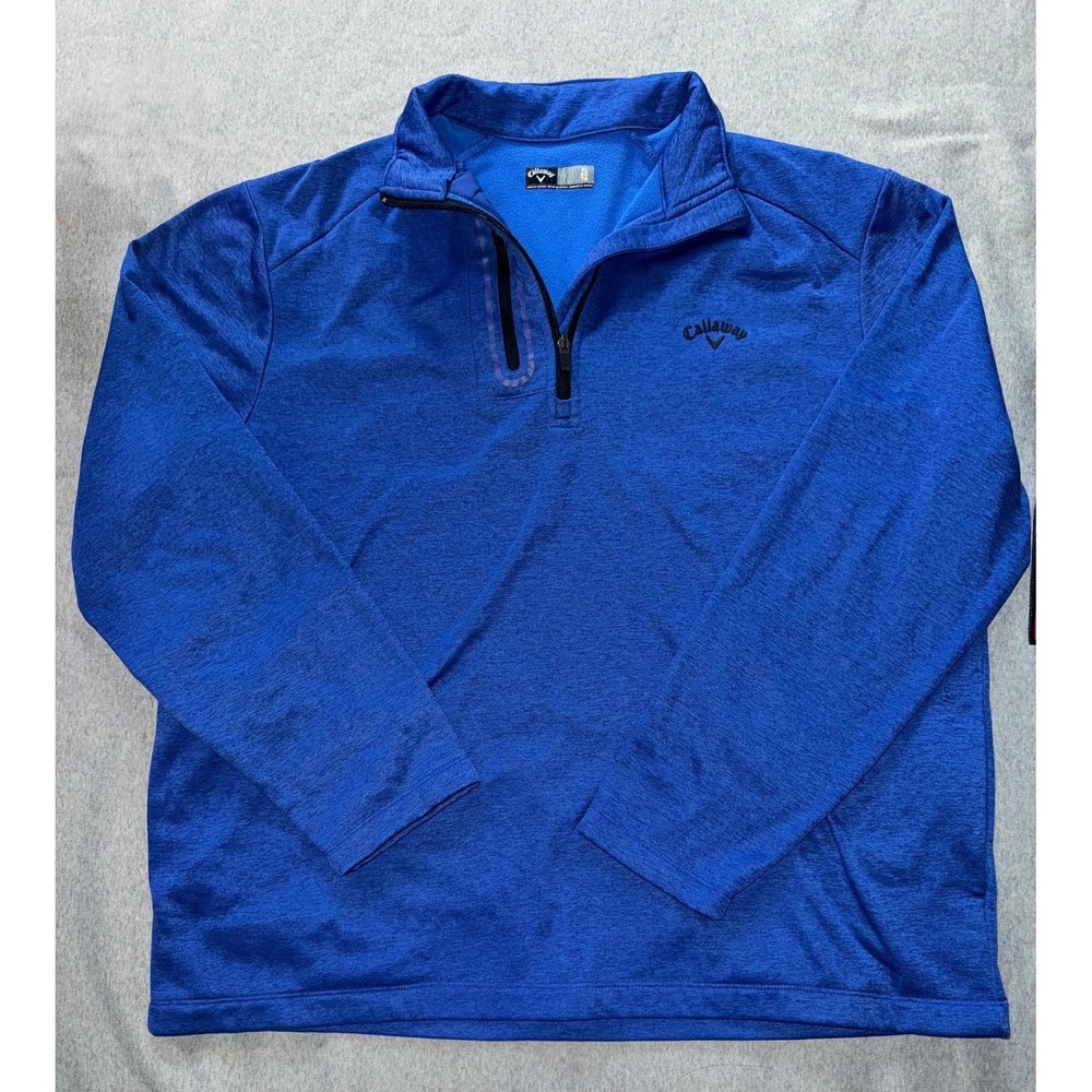 Callaway Blue 1/4 Zip Pull Over Long Sleeve Golf Jacket Men's Size X-Large‎